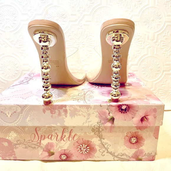 Cape Robbin Nude Translucent Mule Heels Women’s size 8.5 Brand New - Picture 4 of 6